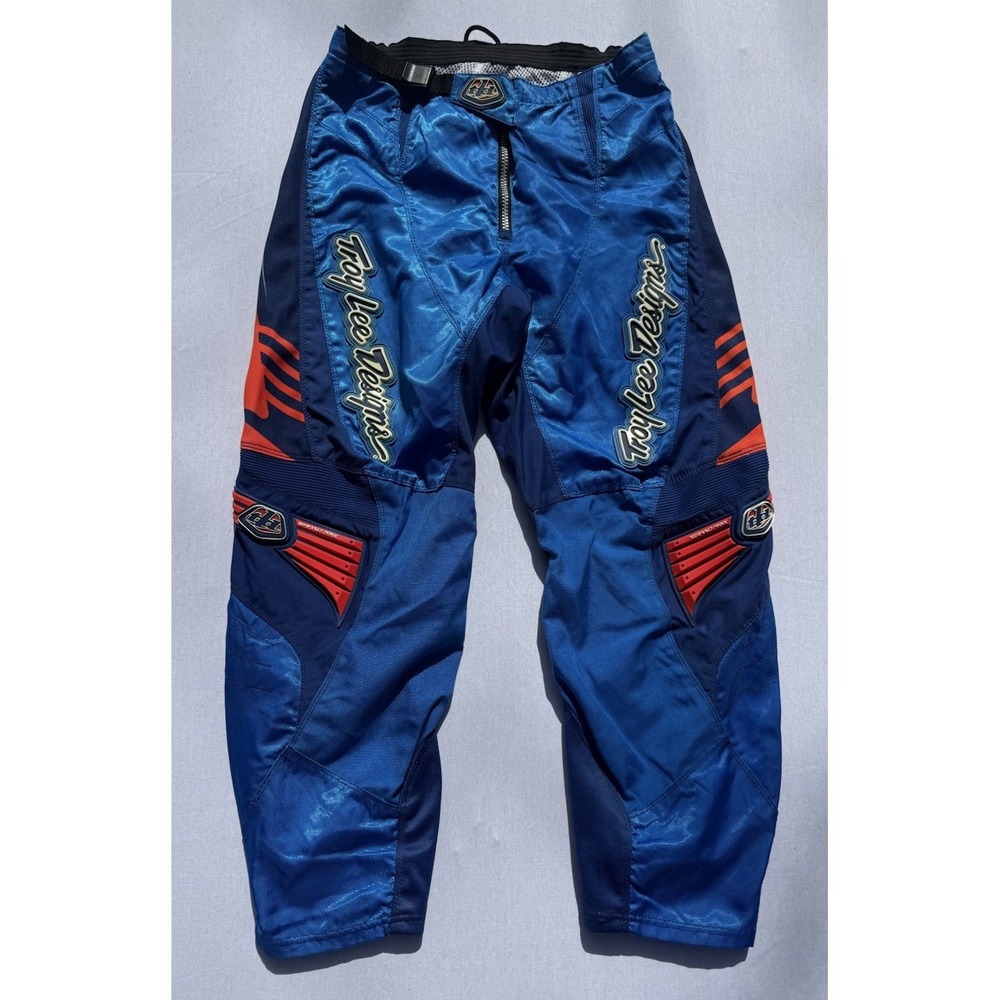 Troy Lee Design Motocross Pants Mens Size 36 Blue/Black/Red ATV Dirtbike Y2K 90s